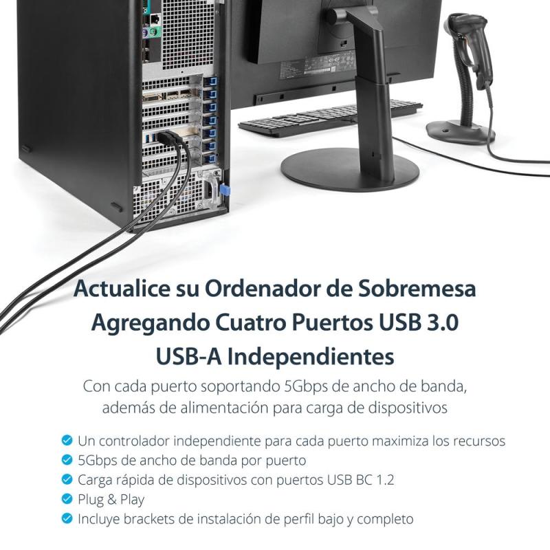 Tarjeta de puertos pci express startech pexusb3s44v 4x usb 3.0
