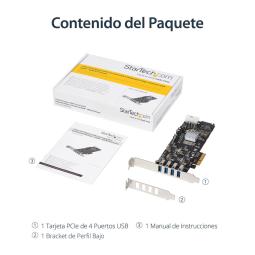Tarjeta de puertos pci express startech pexusb3s44v 4x usb 3.0