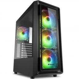 Caja sharkoon tk4 rgb atx 2xusb3.0 1xusb2.0 sin fuente negro - Imagen 1