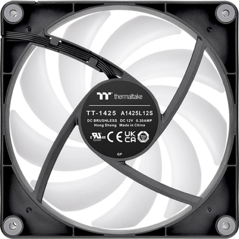 Ventilador caja inverso thermaltake ct140 argb 2x 140mm negro