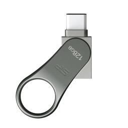 Memoria usb 3.2 - usb tipo c silicon power c80 128gb dual metalico