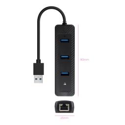 Conversor nanocable usb3.0 a ethernet 3xusb3.0