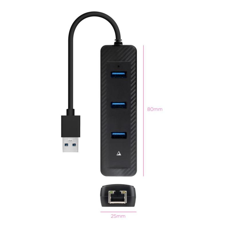 Conversor nanocable usb3.0 a ethernet 3xusb3.0