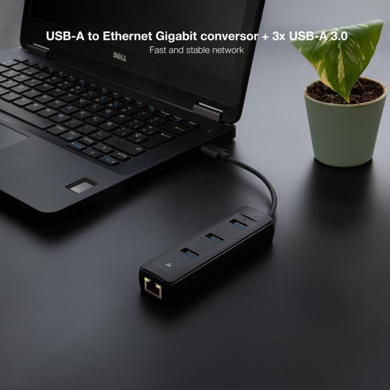 Conversor nanocable usb3.0 a ethernet 3xusb3.0