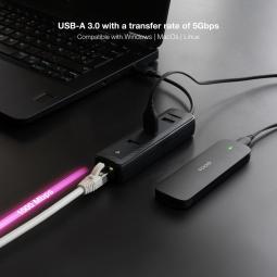 Conversor nanocable usb3.0 a ethernet 3xusb3.0