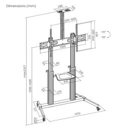 Soporte de suelo con ruedas equip vesa hasta 100 pulgadas 1000x600mm max 100kg