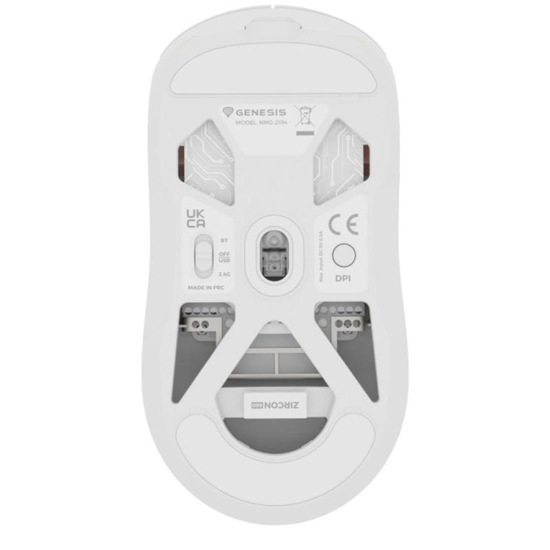 Raton inalambrico gaming genesis zircon 660 pro blanco