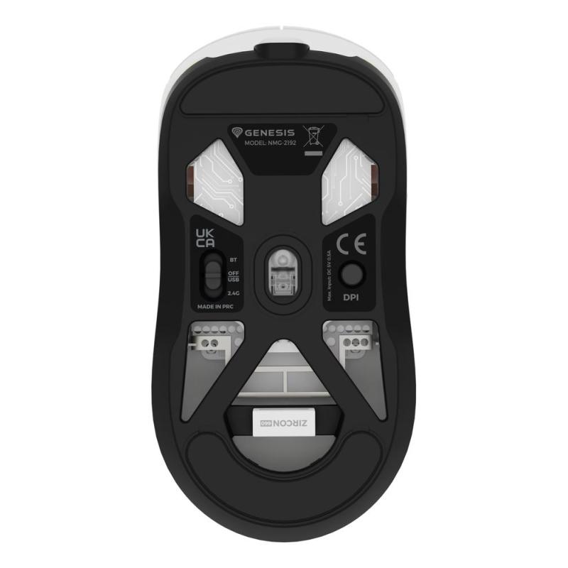 Raton inalambrico gaming genesis zircon 660 blanco
