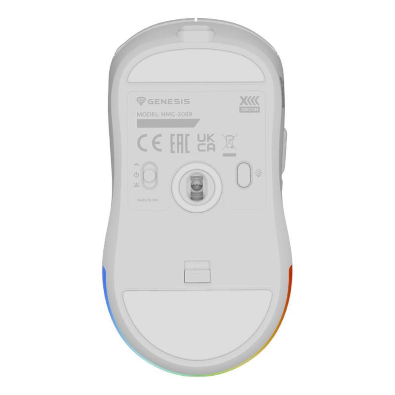 Raton inalambrico gaming genesis zircon xiii blanco