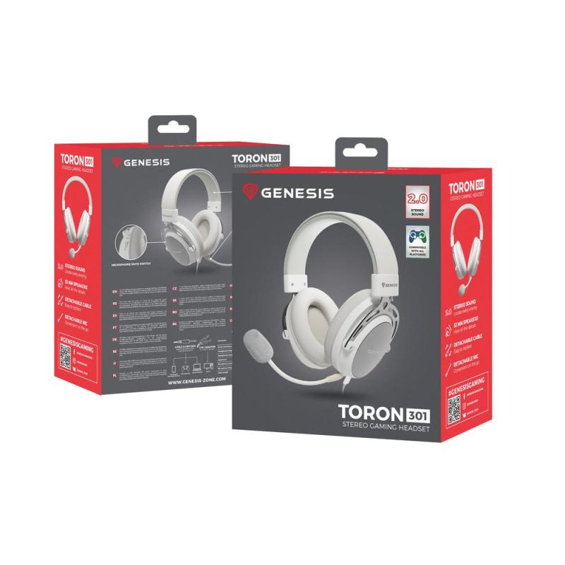 Auriculares gaming genesis toron 301 mini jack blanco