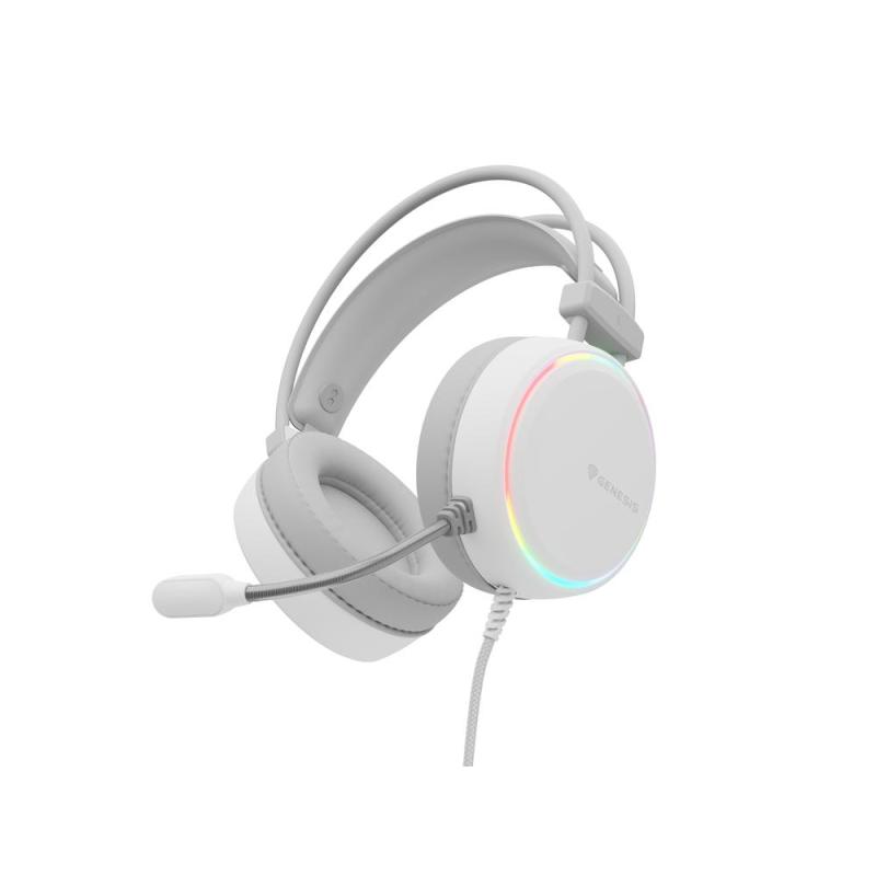 Auriculares gaming genesis neon 613 mini jack usb tipo a blancos