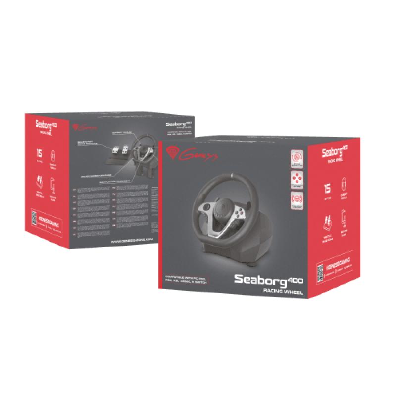 Volante y pedales genesis seaborg 400 usb mini jack