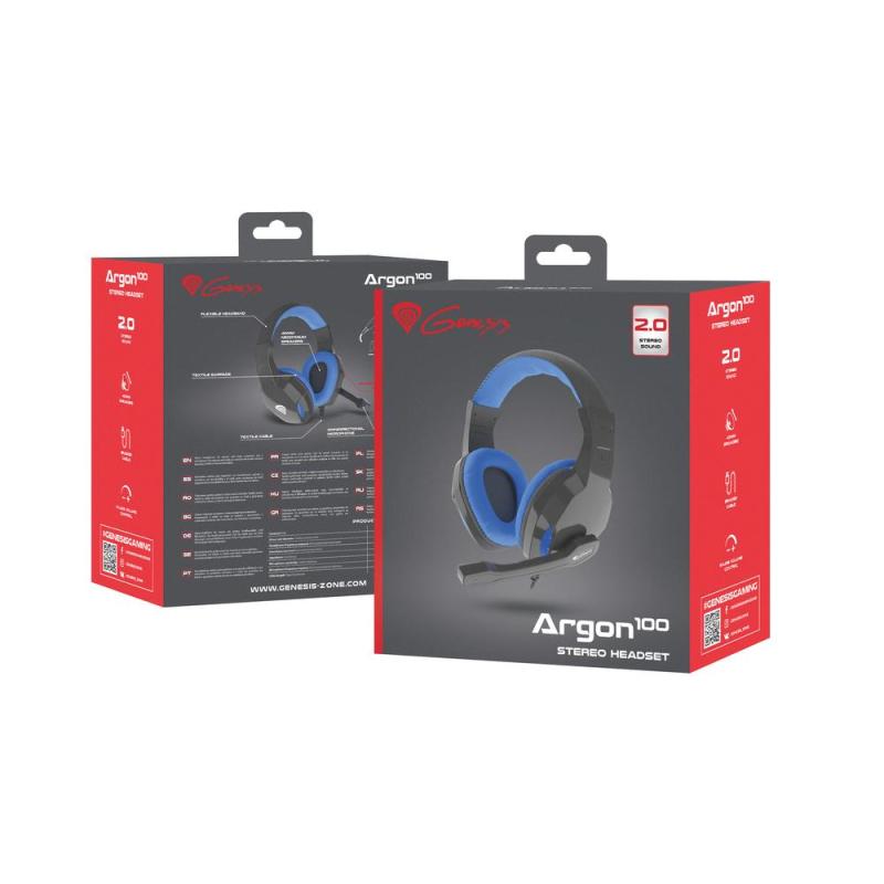 Auriculares gaming genesis argon 100 mini jack azules