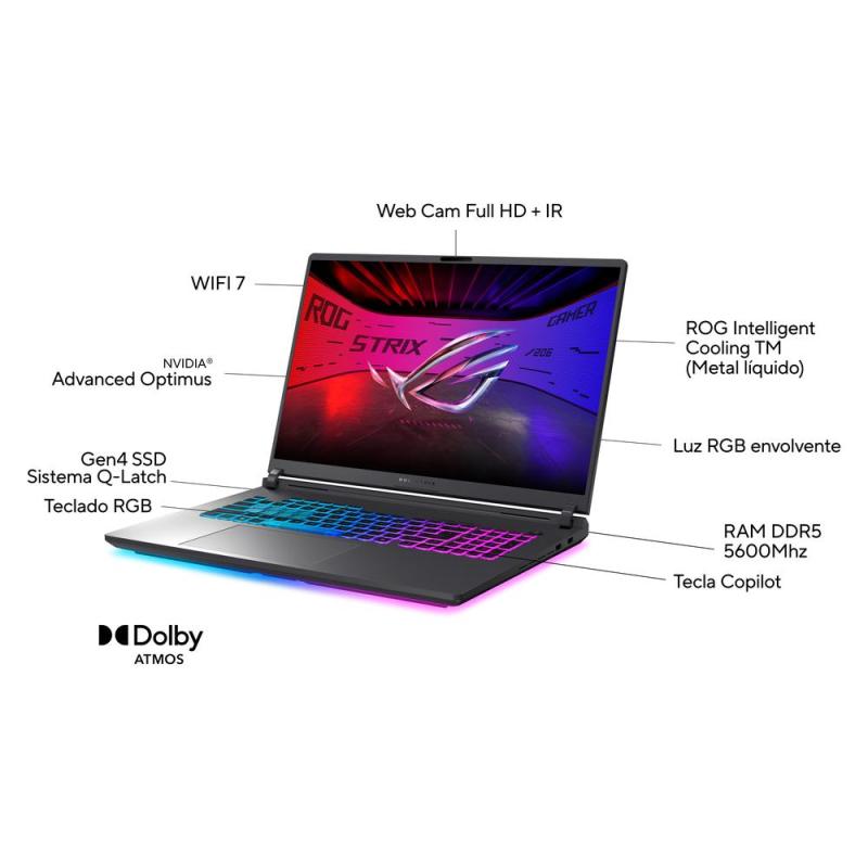 Portatil asus g815lp - s9034 u9 - 275hx 32gb ssd 1tb rtx 5070 8gb 18 pulgadas