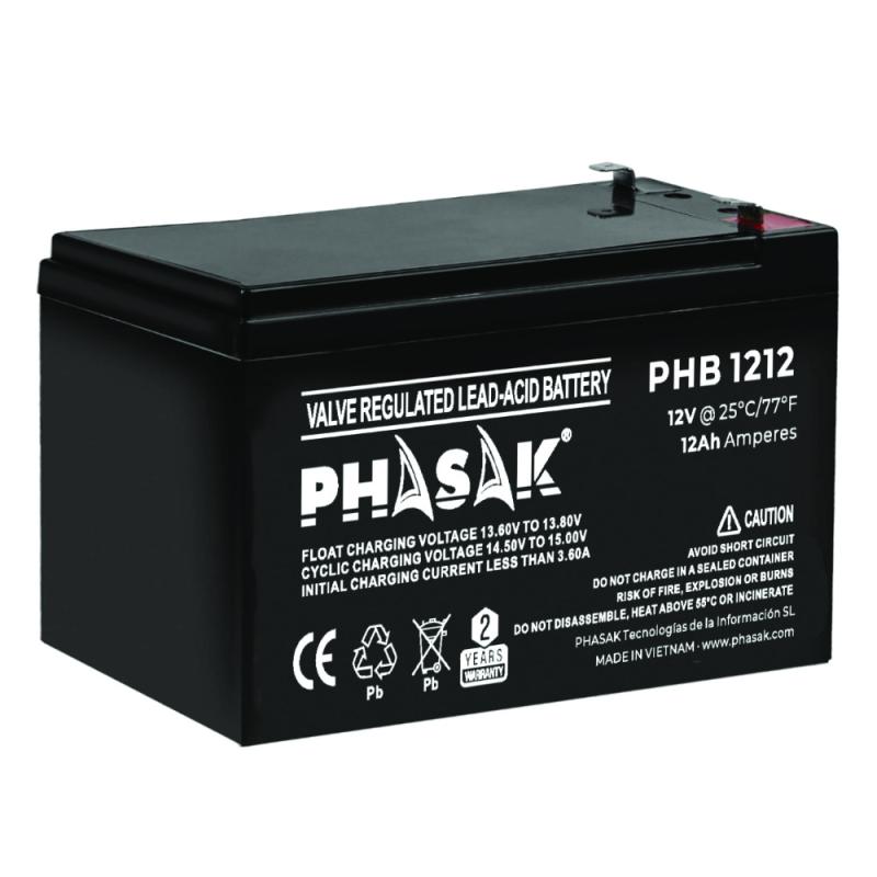 Bateria phasak phb 1212 compatible para sais 12ah 12v acido - plomo