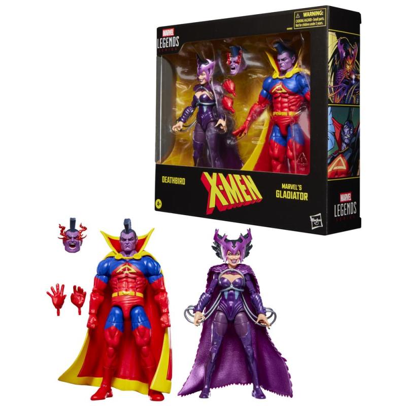 Pack de 2 figuras hasbro marvel legends series x - men deathbird vs marvel's gladiator