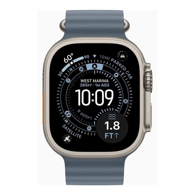 Smartwatch apple watch ultra 3 gps + cellular 49mm natural titanium case anchor blue ocean band
