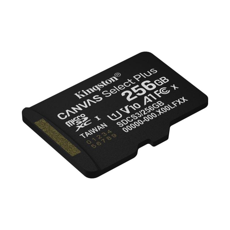 Tarjeta memoria micro secure digital sdxc 256gb kingston canvas select plus clase 10 uhs - 1 + adaptador sd