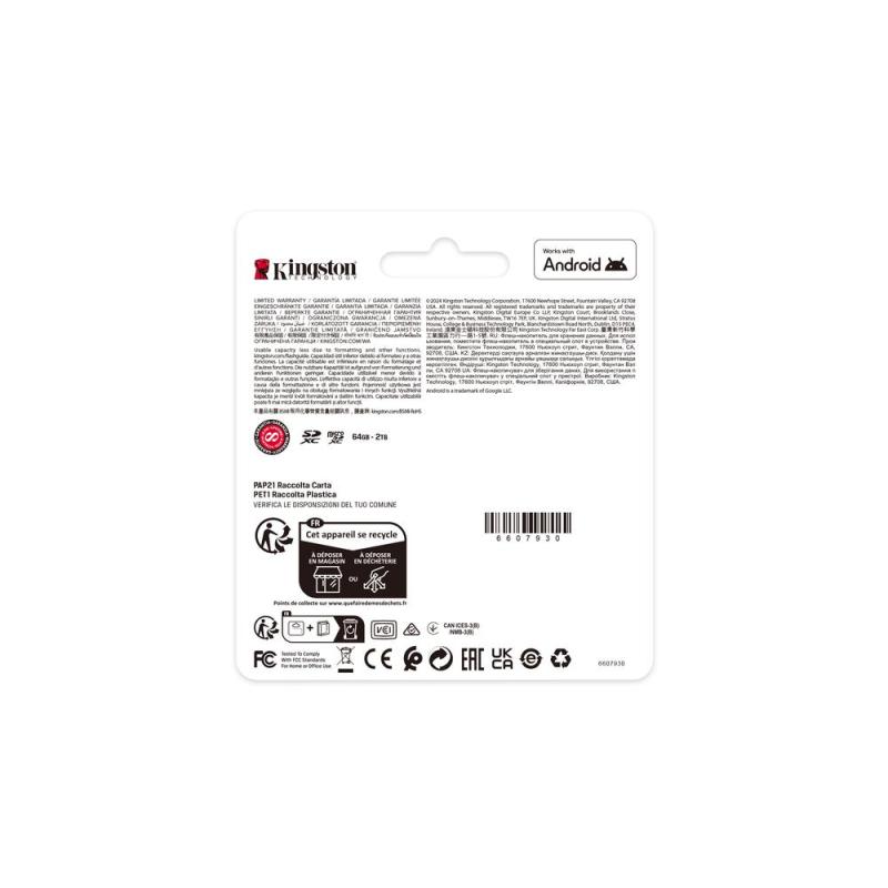 Tarjeta memoria micro secure digital sdxc 256gb kingston canvas select plus clase 10 uhs - 1 + adaptador sd