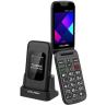 Telefono movil volfen orion dual max tipo concha negro base de carga