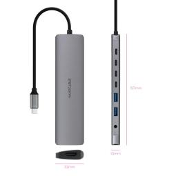 Hub coolbox usb - c 8 en 1 conversor usb - c 3.1 a 2xusb - a 3.0 + 3xusb - c 3.0 + usb - c pd + hdmi 4k@60hz + audio jack 3.5 al
