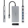 Hub coolbox usb - c 8 en 1 conversor usb - c 3.1 a 3xusb - a 3.0 + hdmi 4k@60hz + usb - c pd + rj45 1gbps + tf + sd aluminio gri