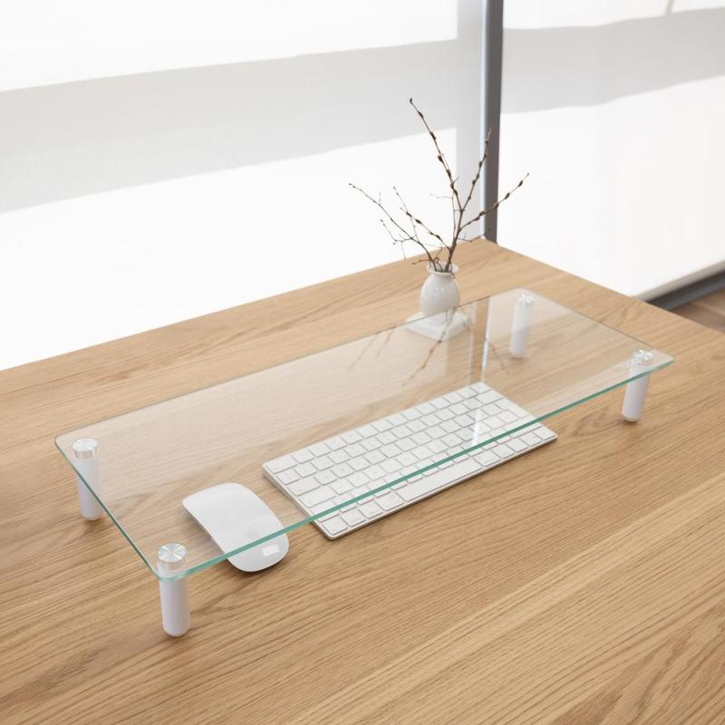 Soporte elevador tooq de vidrio para monitores