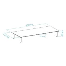 Soporte elevador tooq de vidrio para monitores