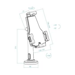 Soporte sobremesa - pared tooq para tablet con antirrobo