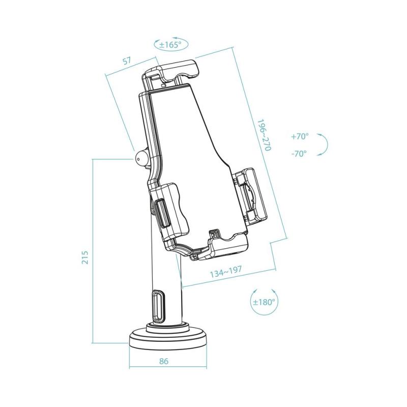 Soporte sobremesa - pared tooq para tablet con antirrobo