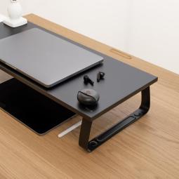 Soporte elevador tooq de madera para monitores negro
