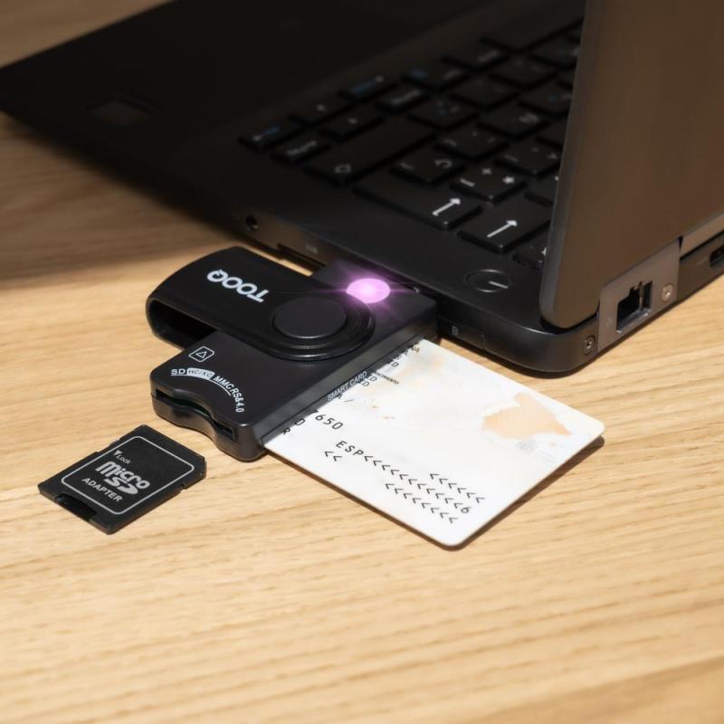 Lector tooq tarjetas inteligentes - dni electrónico - sim - sd - sf - usb - a - negro