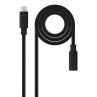 Cable prolongador nanocable usb - c 3.2 gen2x2 20gbp 100w - 5a - 4k - 60hz - usb - c - m - usb - c - h - negro - 1 m