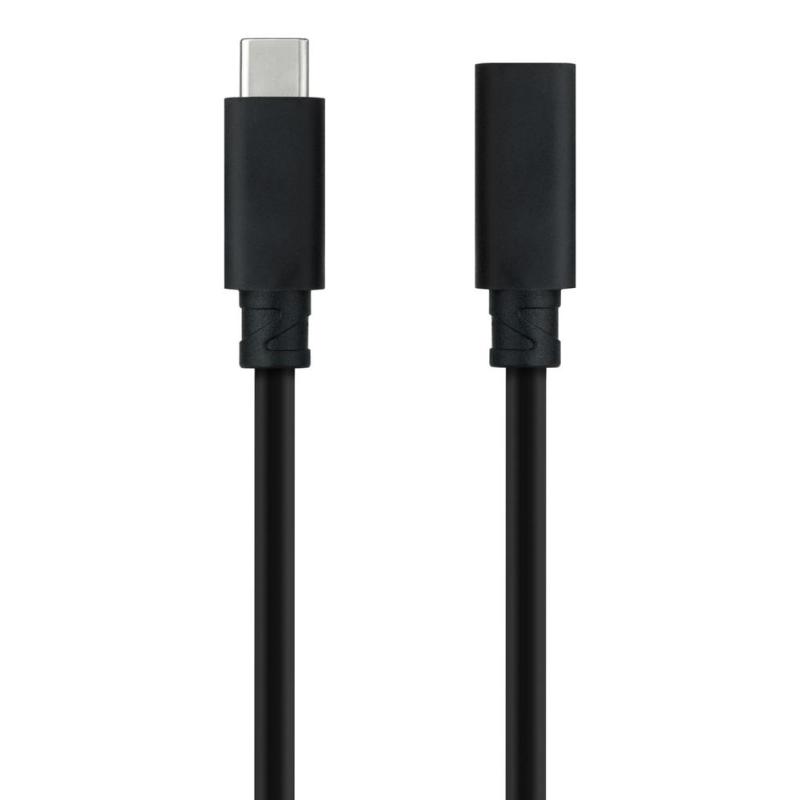 Cable prolongador nanocable usb - c 3.2 gen2x2 20gbp 100w - 5a - 4k - 60hz - usb - c - m - usb - c - h - negro - 1 m