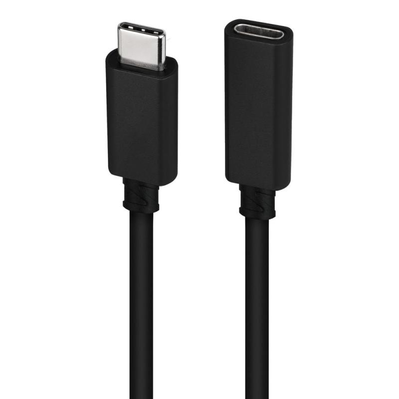 Cable prolongador nanocable usb - c 3.2 gen2x2 20gbp 100w - 5a - 4k - 60hz - usb - c - m - usb - c - h - negro - 1 m