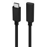 Cable prolongador nanocable usb - c 3.2 gen2x2 20gbp 100w - 5a - 4k - 60hz - usb - c - m - usb - c - h - negro - 1 m