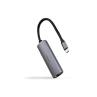 Adaptador coolbox usb - c 3.1 a rj45 con pd 100w usb - c - m aluminio color gris 18 cm