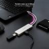 Hub nanocable usb - a 3.0. a 4xusb3.0 usb - a - m - usb 3.0 - h aluminio color plata 18 cm