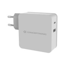 Cargador de pared quick charge 3.0 pd pps 1puerto usb - c 1 puerto usb - a conceptronic althea 33w