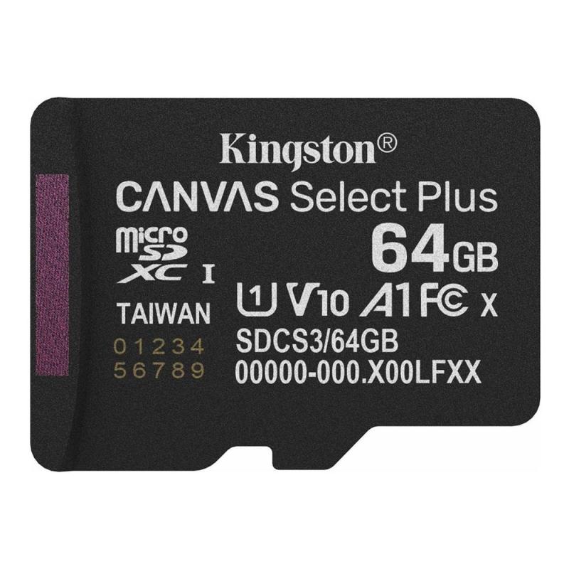 Tarjeta memoria micro secure digital sdxc 64gb kingston canvas select plus clase 10 uhs - 1