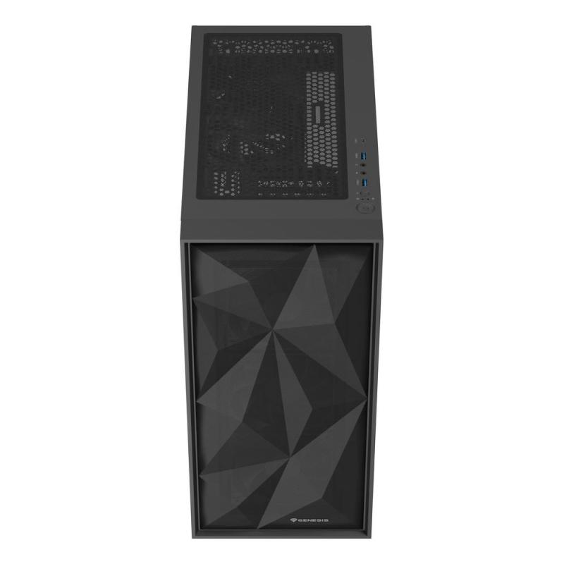 Caja ordenador gaming genesis diaxid 605f atx cristal templado negro
