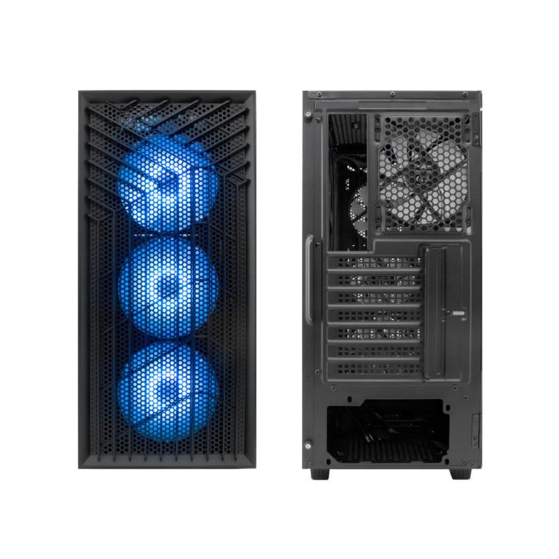 Caja ordenador gaming coolbox ga300 grid line atx argb cristal templado negro