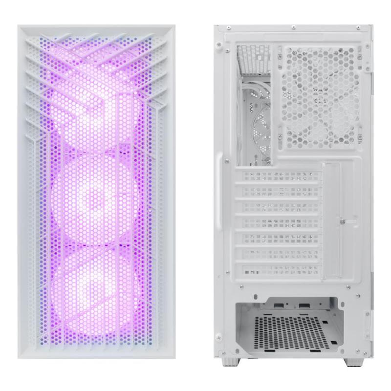 Caja ordenador gaming coolbox ga300 grid line atx argb cristal templado blanco