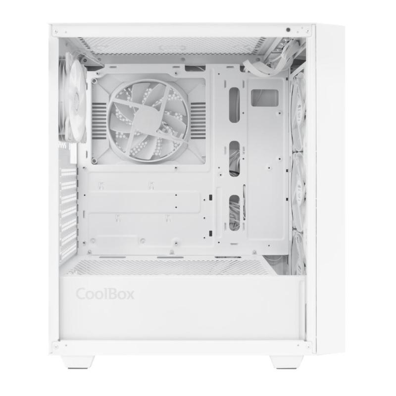 Caja ordenador gaming coolbox ga300 grid line atx argb cristal templado blanco