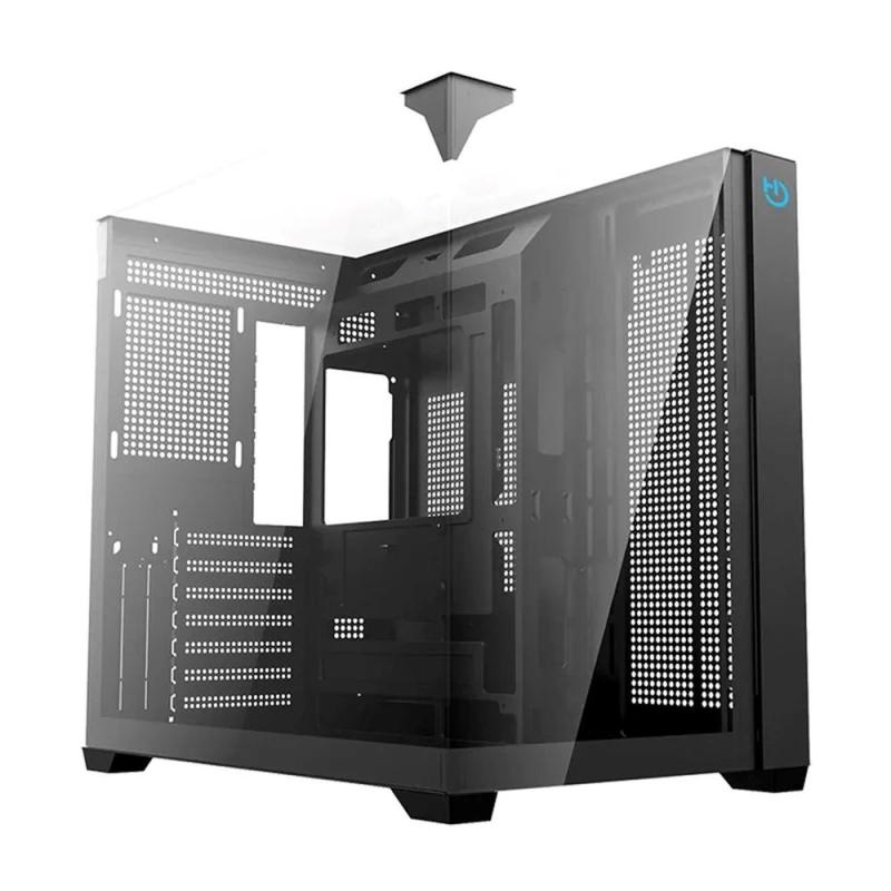Caja ordenador gaming hiditec atx sky cristal templado negro
