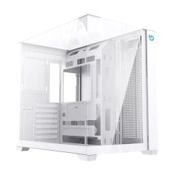 Caja ordenador gaming hiditec atx sky cristal templado blanco