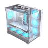 Caja ordenador gaming hiditec atx sky cristal templado blanco