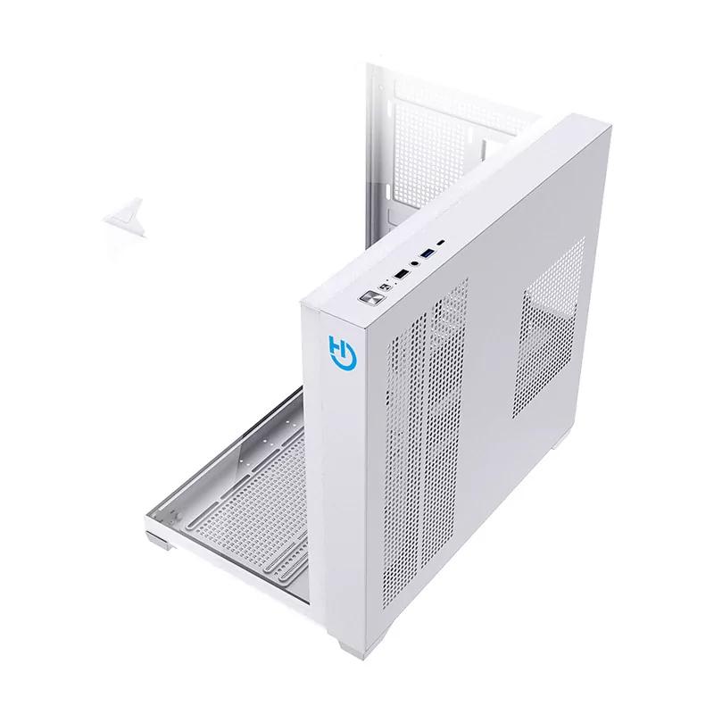 Caja ordenador gaming hiditec atx sky cristal templado blanco