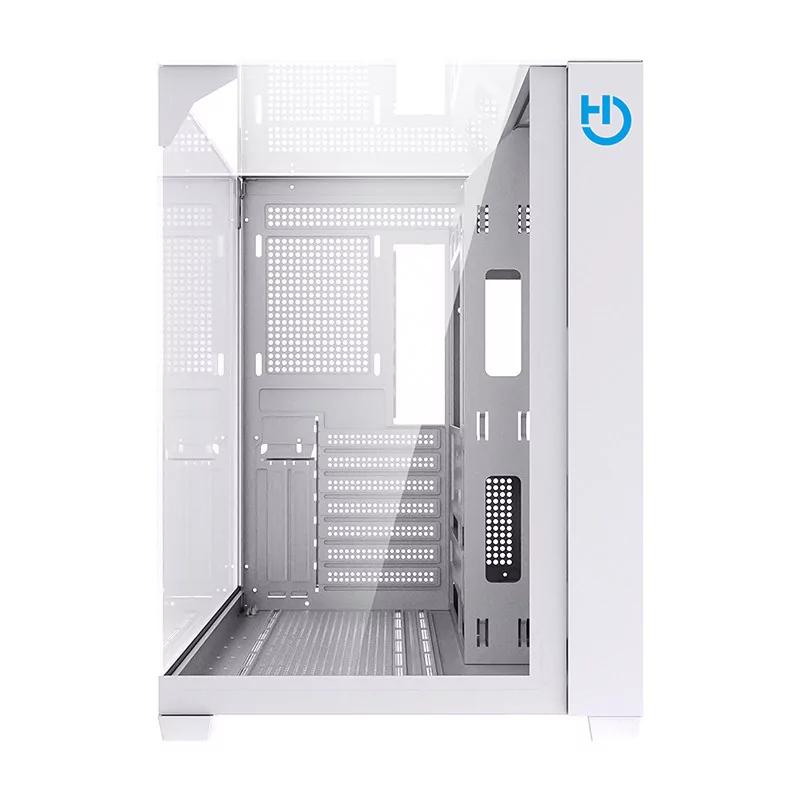 Caja ordenador gaming hiditec atx sky cristal templado blanco