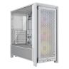 Caja ordenador gaming corsair frame 4000d atx cristal templado blanca